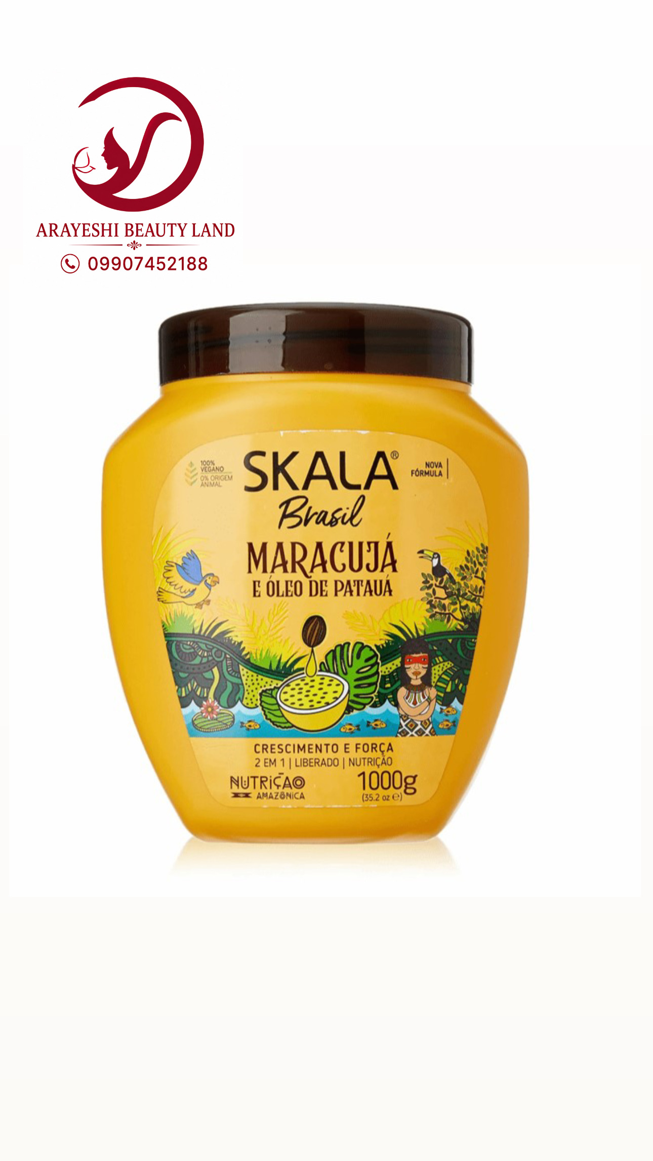 ماسک مو کرم حالت دهنده و بازسازی و احیای تار مو 2 در 1 پشن فروت اسکالا SKALA Brasil Maracuja Passion Fruit