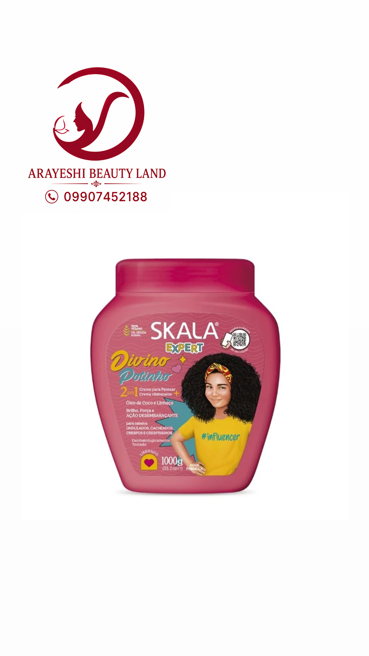 کرم حالت دهنده ، ضد وز و گره موی کودک 2 در 1 اسکالا Skala Expert Crema Divino Potinho Kids 1000g